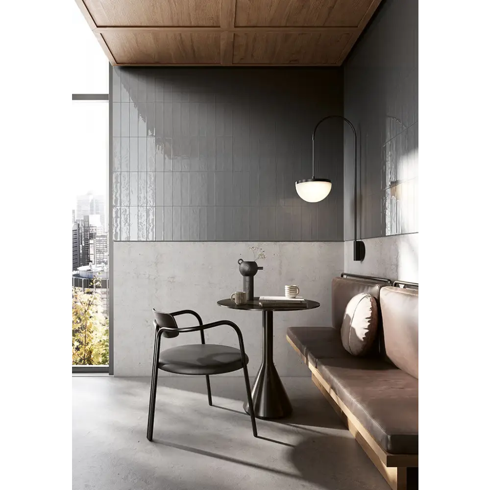 Wandfliesen Fio. Glossy Brick 7,3x30 Grey FEL GB733TR