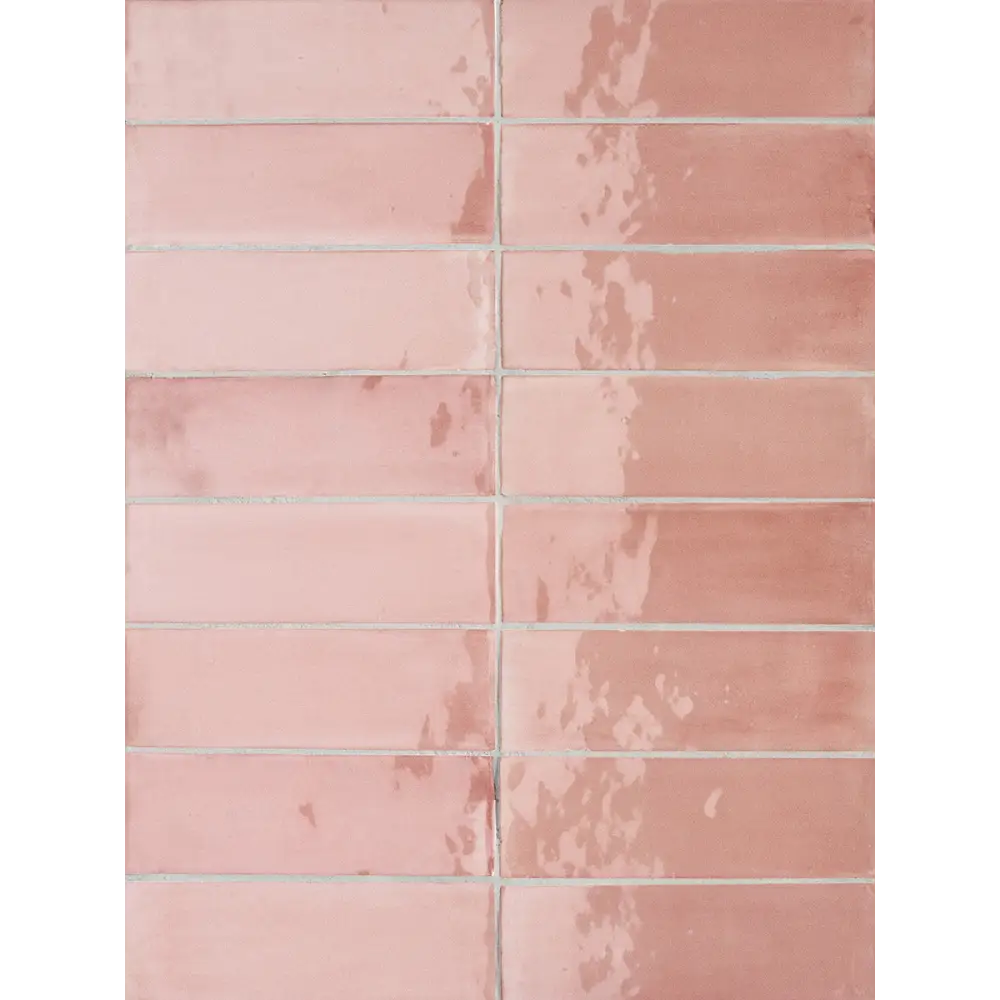 Wandfliesen in Retro Tbrick Format 5,2 x 16 cm Glossy Pink