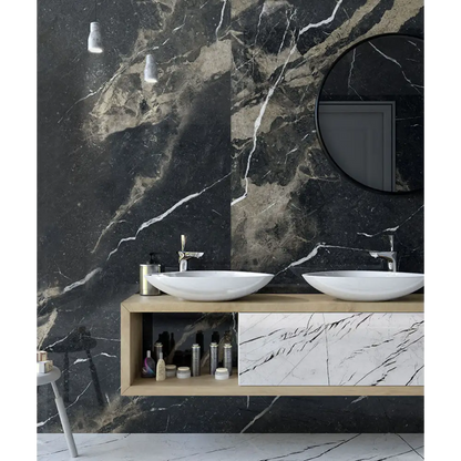 Fliese in Marmoroptik Pierre Black 120x120 ERL PB12029