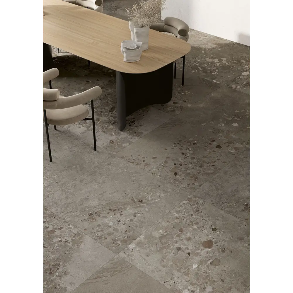 Fliesen in Steinoptik I Cocci Siciliani 90x90 Nero FEL