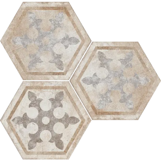 Hexagonale Fliesen Heritage Exagona matt 34,5x40 Texture-1