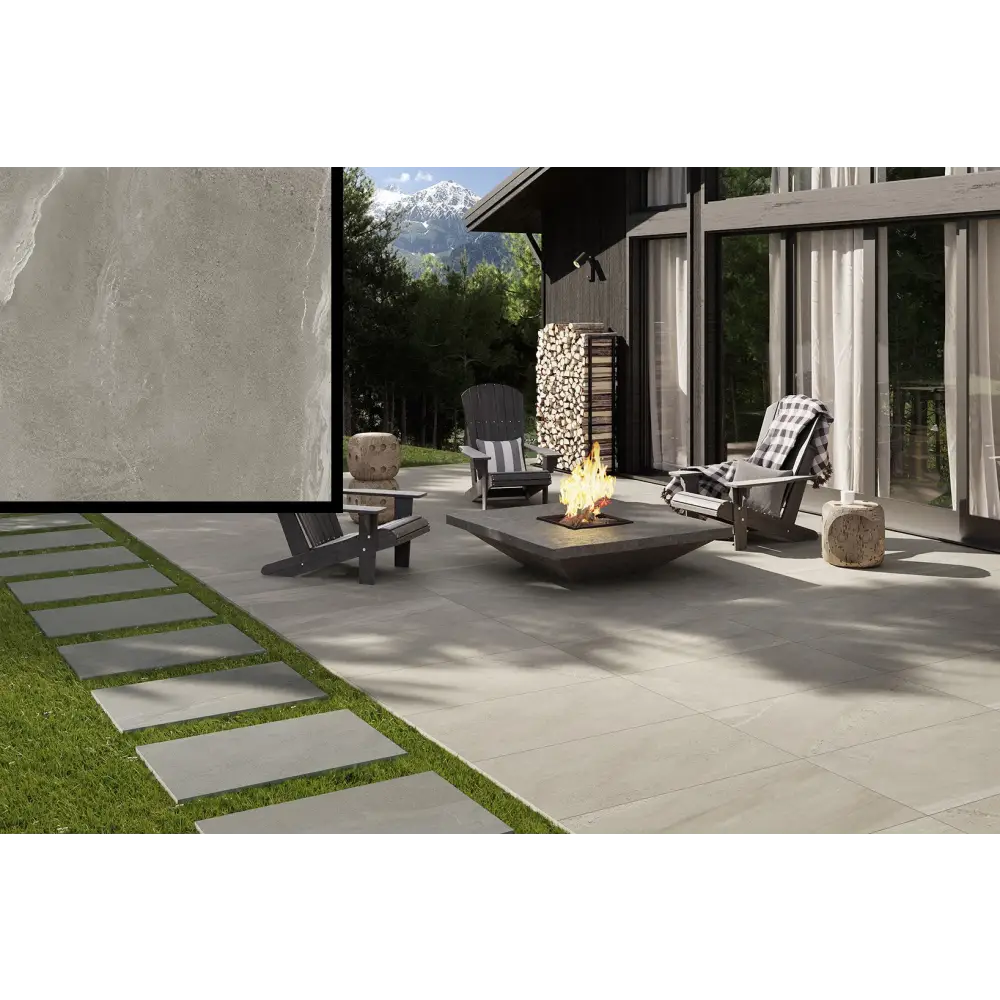 Terrassenplatten Gres x2 Britstone Grey 60,4x90,6 in 2 cm