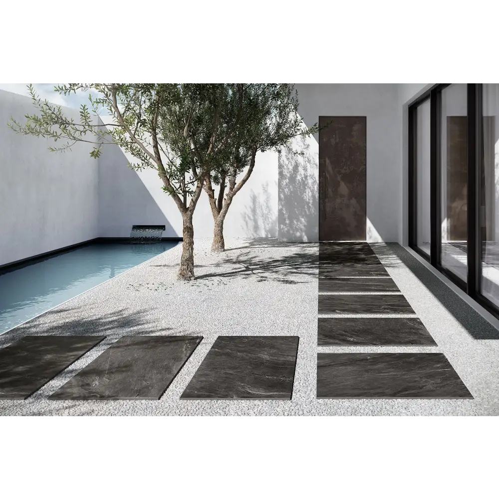 Terrassenplatten Gres x2 Cardoso Antracite 60,4x90,6 in 2 cm