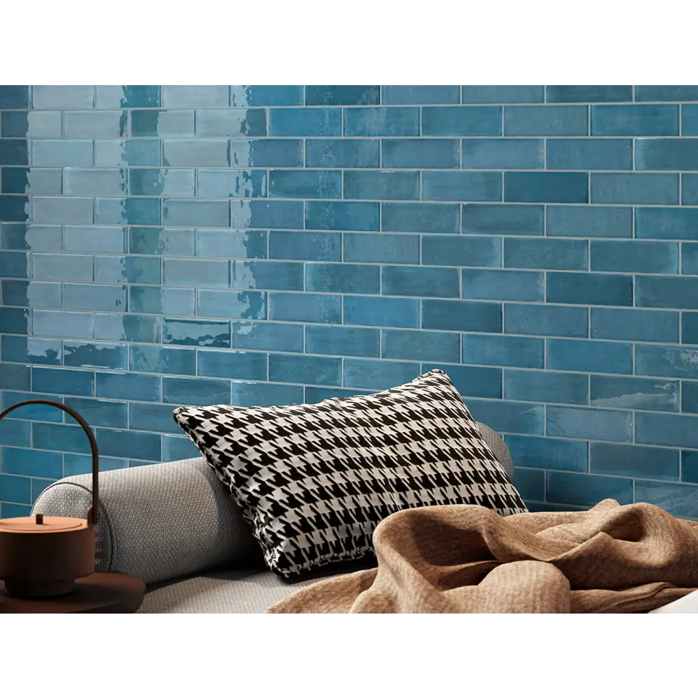 Wandfliesen in Retro Tbrick Format 5,2 x 16 cm Glossy Navy
