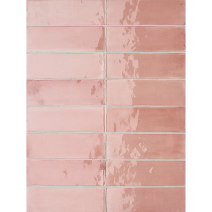 Wandfliesen in Retro Tbrick Format 5,2 x 16 cm Glossy Pink