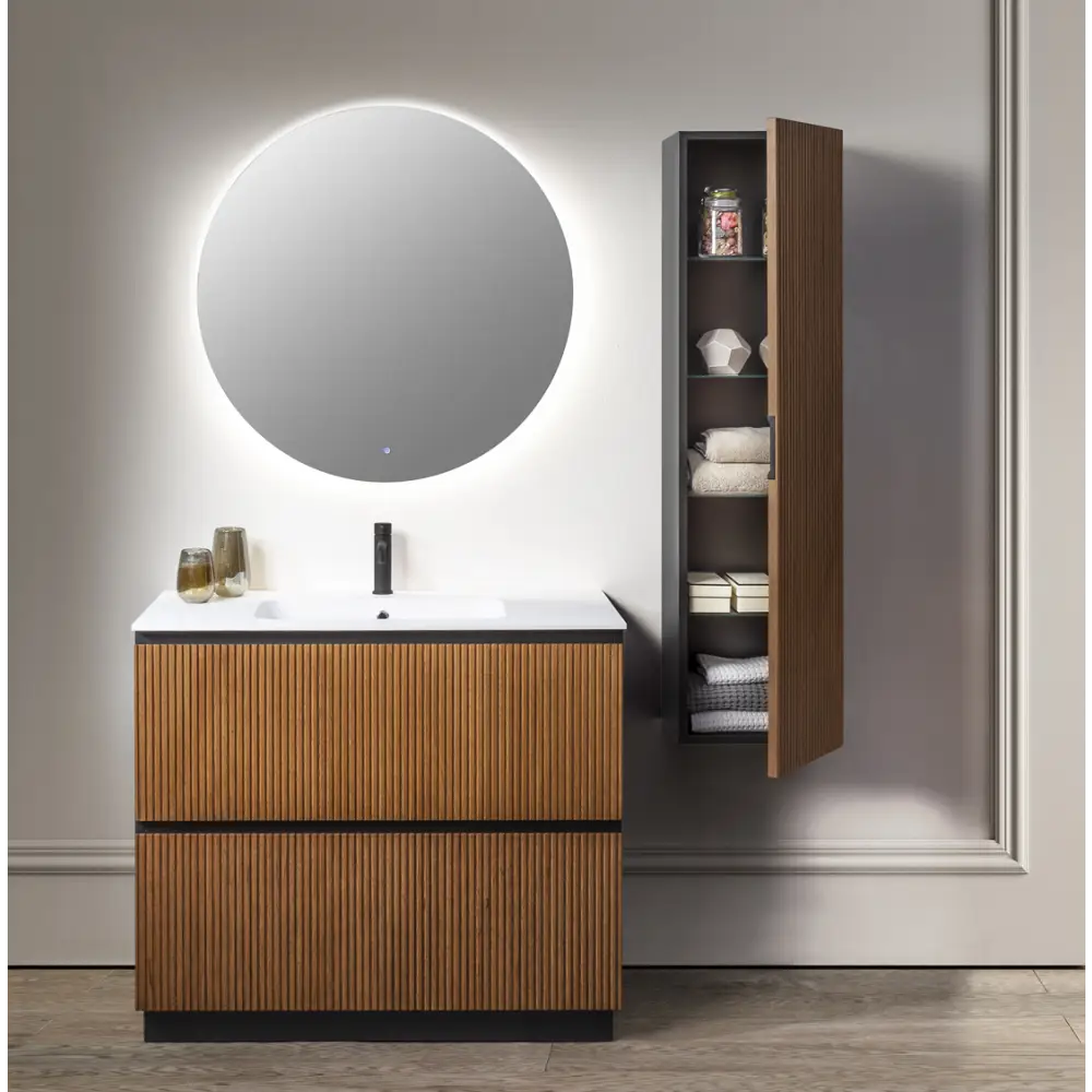 Waschtisch Diva a Terra Comp.3 Noce Spiegel und Hochschrank