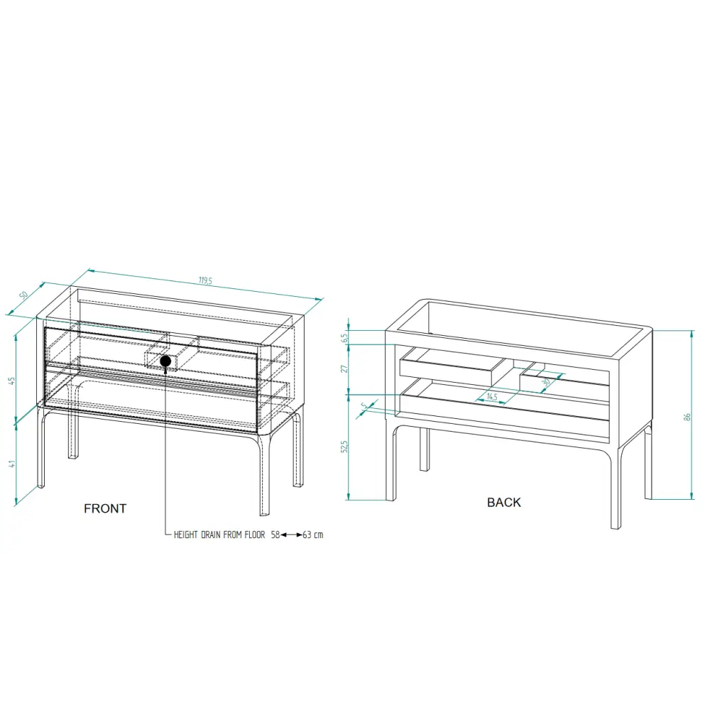 Waschtisch Sissi Comp.1 Spiegel und Hochschrank im Set EBLB