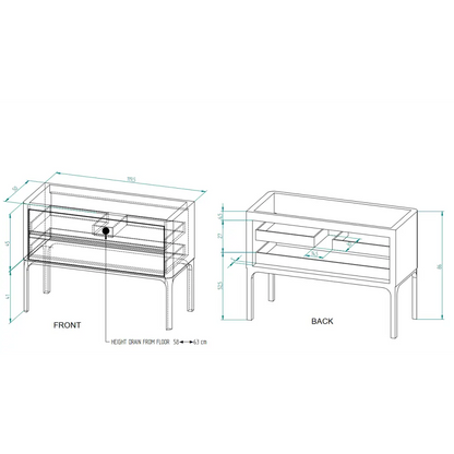 Waschtisch Sissi Comp.1 Spiegel und Hochschrank im Set EBLB