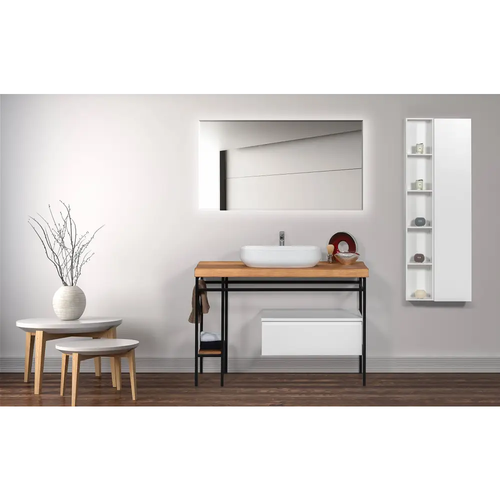 Waschtisch Stilt 120 x 81,5 cm Comp.1 Spiegel,Hochschrank